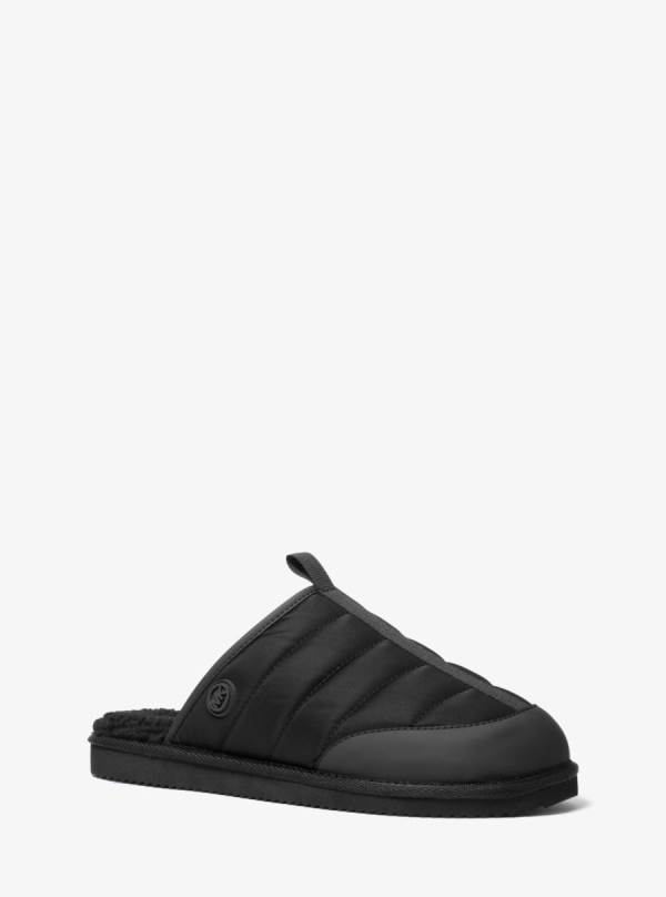Panske Papuce Michael Kors Anders Quilted Nylon Čierne - Topanky Michael Kors Sleva | NPMVG-2136
